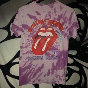 Tie dye Rolling Stones tee